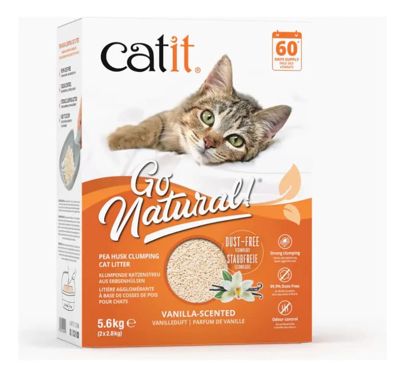 Arena Sanitaria Aglutinante Biodegradable Para Gatos Catit Go Natural Aroma Vainilla De 5,6 Kg