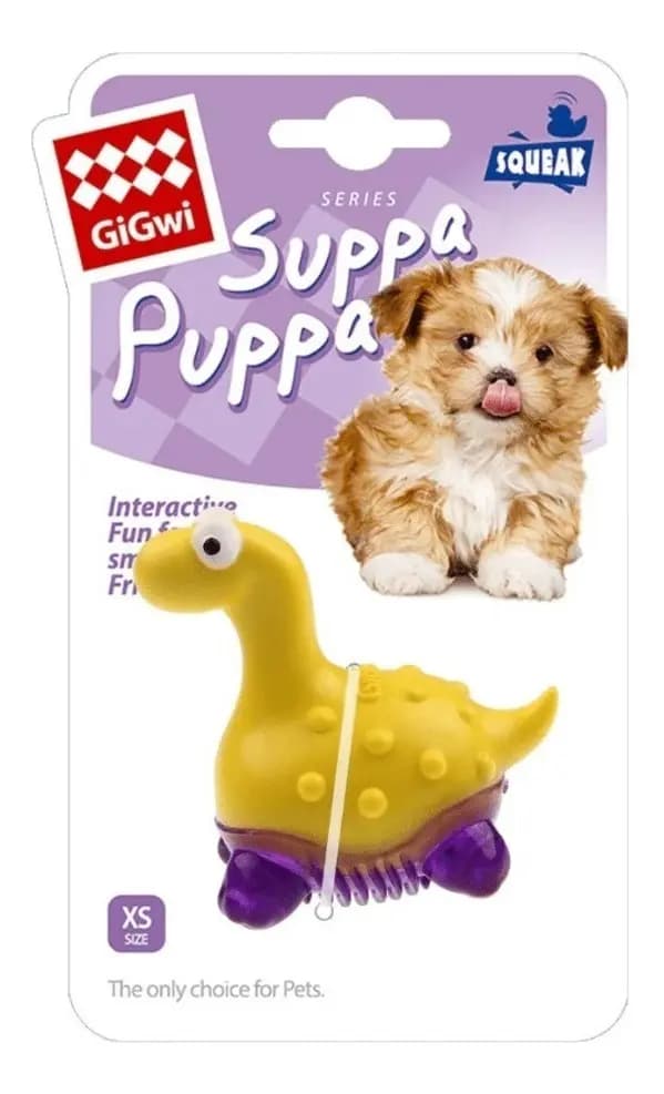 Juguete Para Perro Premium Gigwi Suppa Puppa Dino Squeaker
