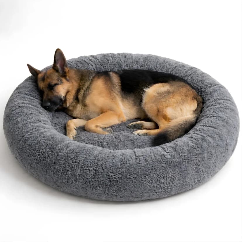 Cama Perro Grande Antiestres Corderito 100cm De Diametro