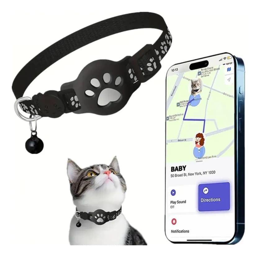 Collar Rastreador Gps Para Gato Compatible Con Ios