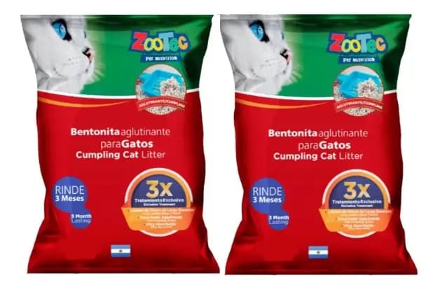 Arena Aglutinante Para Gatos Zootec 24kgs Pack De 6 Bolsas De 4Kg Cada Una